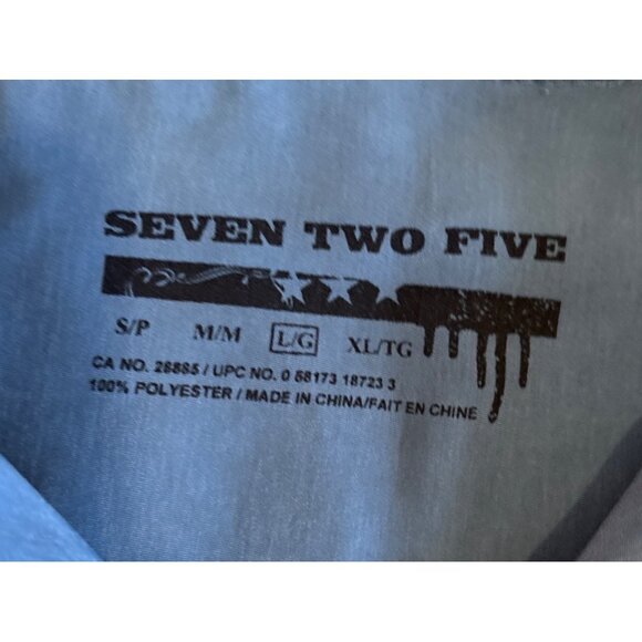 Seven Two Five Shirt Button Up Boys Blue Tribal Large Short Sleeve Double Sided - Picture 4 of 9